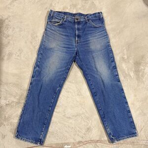 Dickies‎ Green, Blue, and White Flannel-Lined Jeans